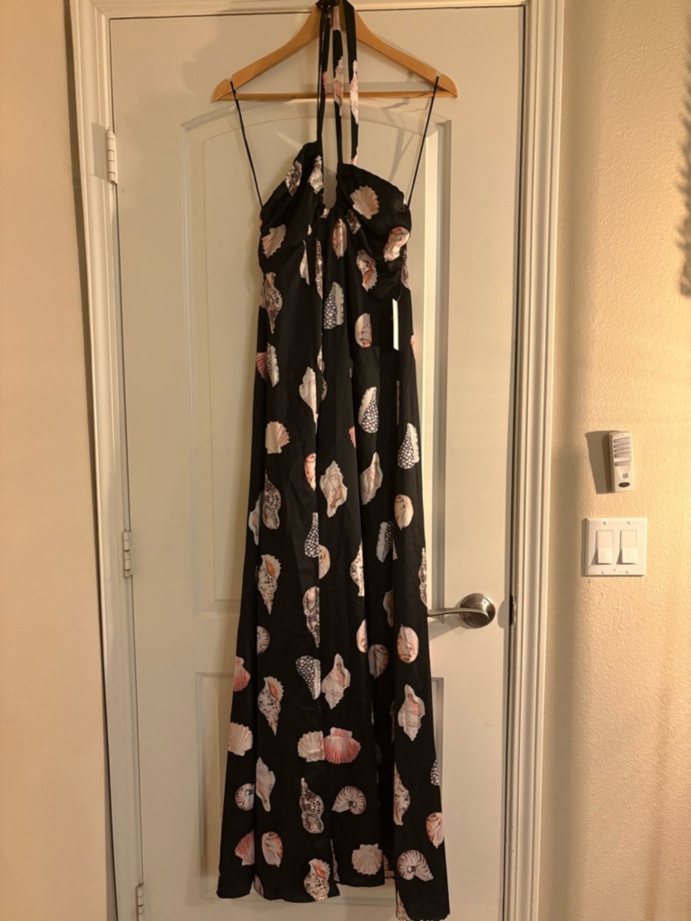 Show Me Your MuMu Milo’s Maxi Dress -  Black with Pink & Cream Shell Print - Picture 5 of 15